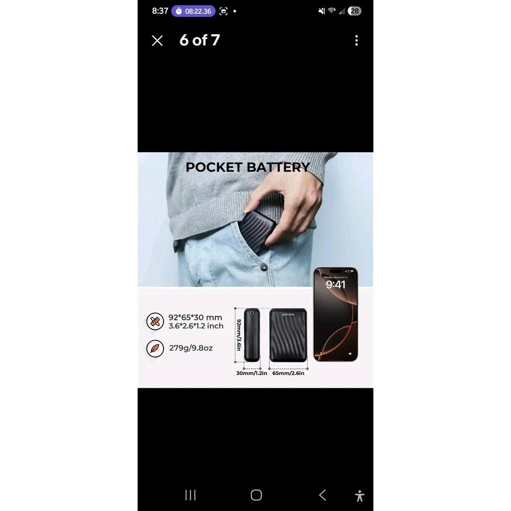 GOTOBI 12V 18400mAh Heated Jacket Battery Pack - Power Bank Black